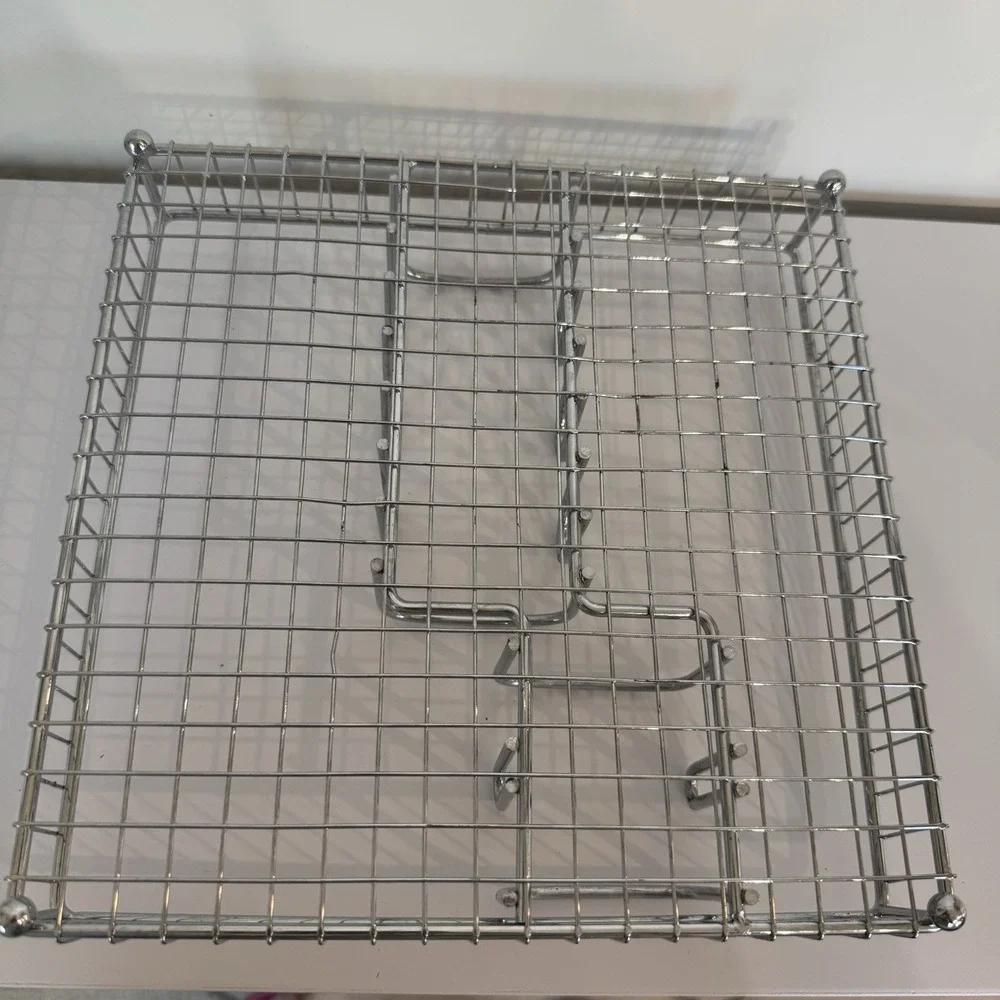 Silver Chrome Metal Silverware Condiment Tray Holder Multiple Uses